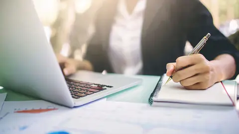 young women working and used computer, working concept.